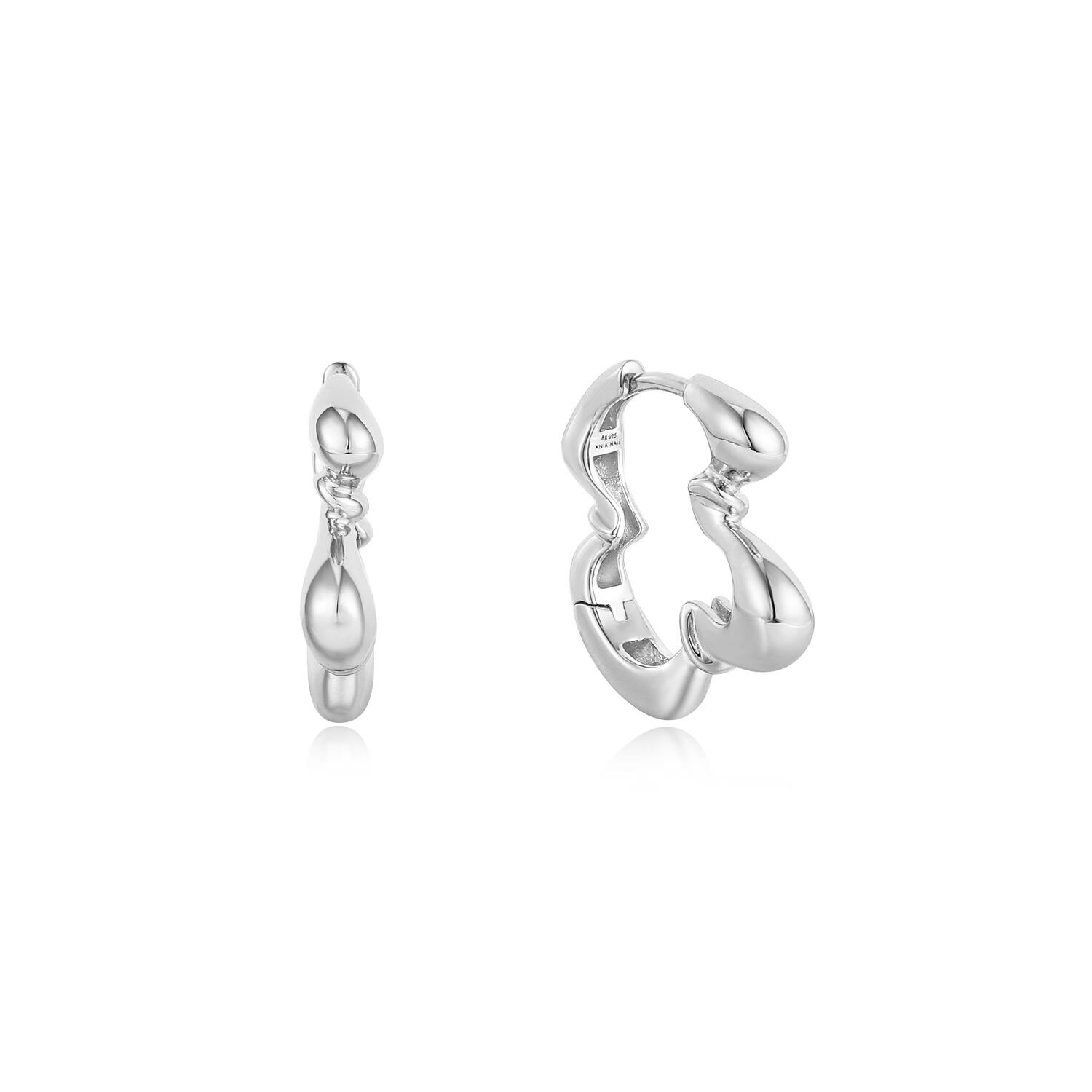 Silver Twisted - Hoop Earrings - 18mm